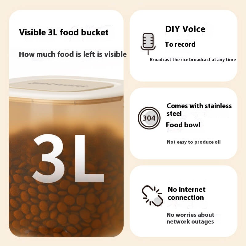 3L Smart Pet Feeder – Automatic Cat & Dog Food Dispenser