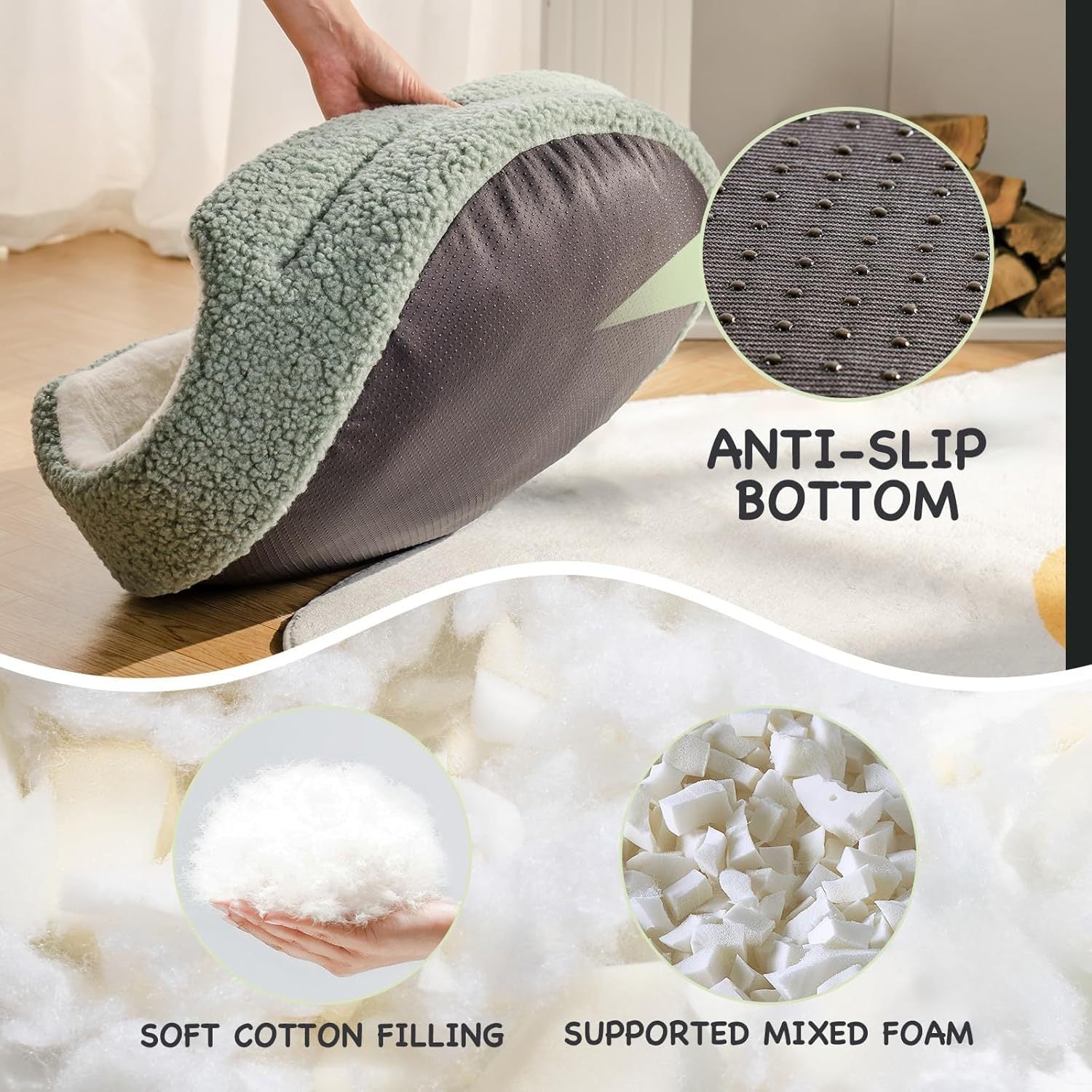 Orthopedic Round Pet Bed – Soft Washable Cat & Bed