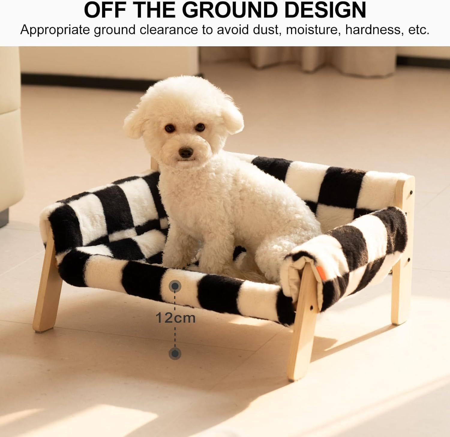 Raised Cat Bed – Sturdy Indoor Sofa with Washable Cushion for Cats