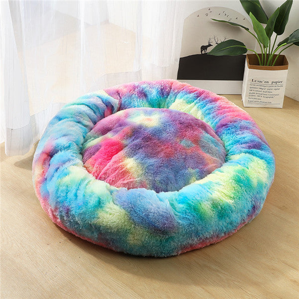 Fluffy Round Pet Bed for Cats