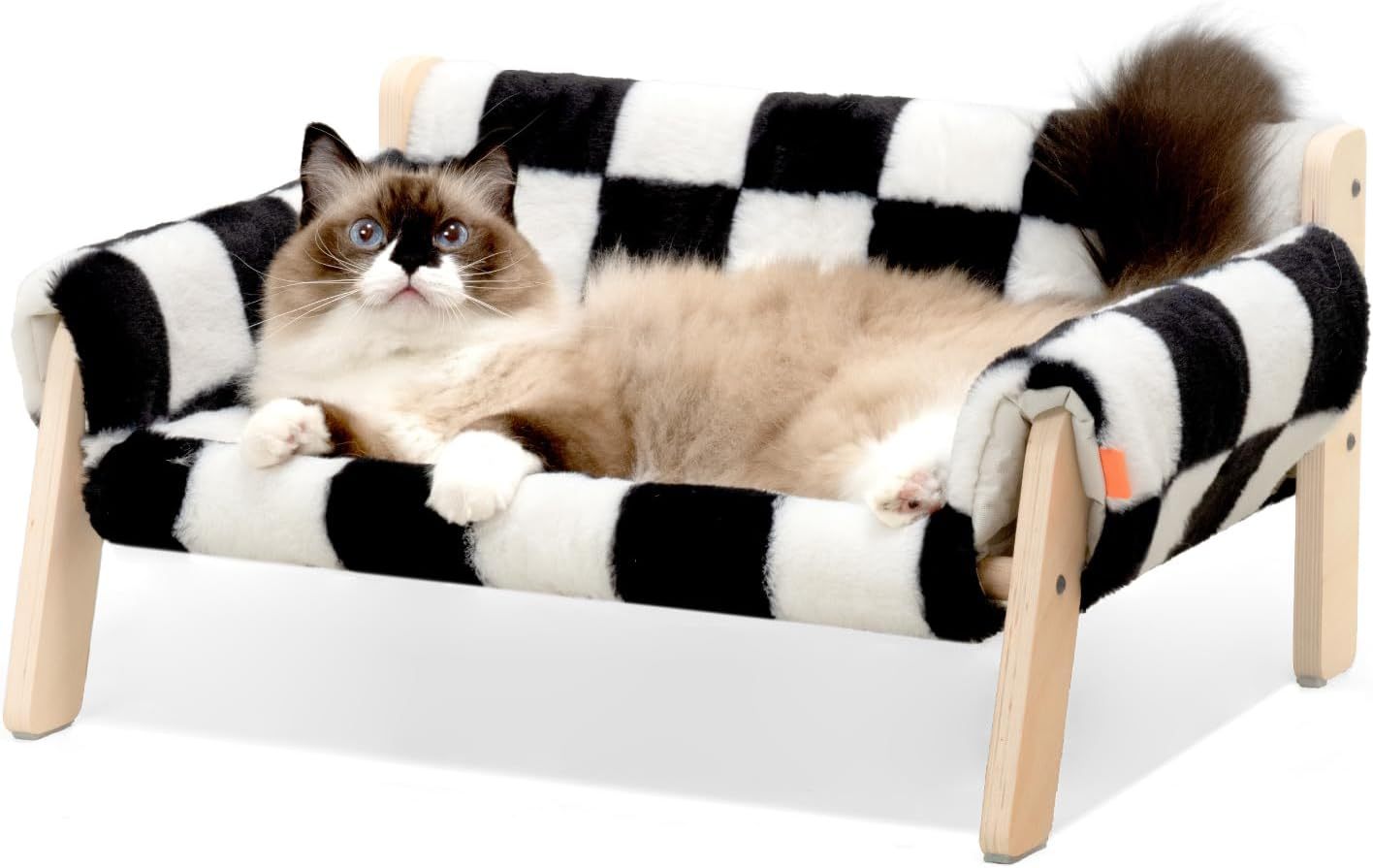 Raised Cat Bed – Sturdy Indoor Sofa with Washable Cushion for Cats