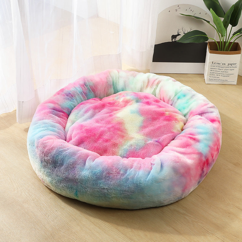 Fluffy Round Pet Bed for Cats