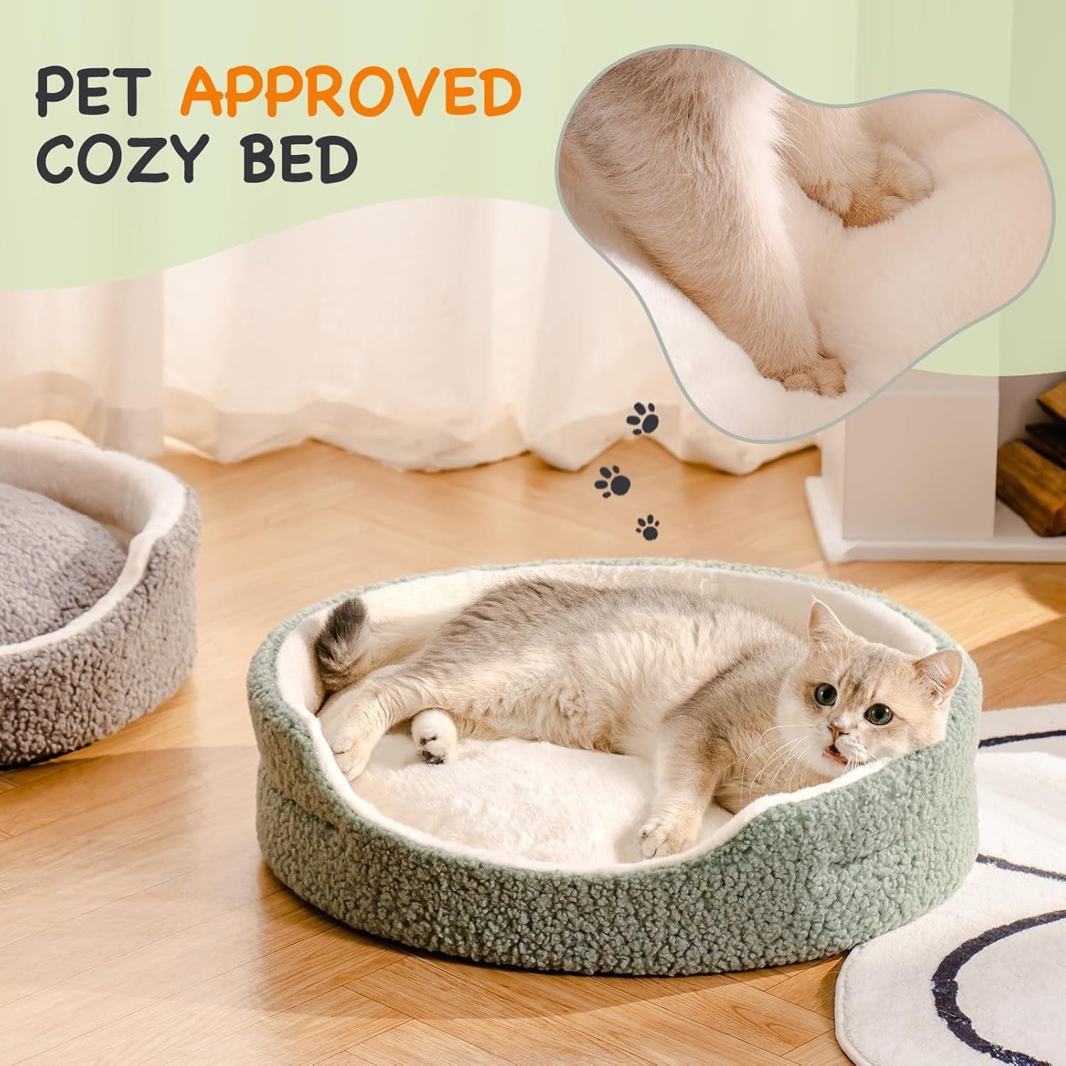 Orthopedic Round Pet Bed – Soft Washable Cat & Bed