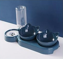 Anti-Tumble Cat Bowl – Automatic Water & Food Fountain