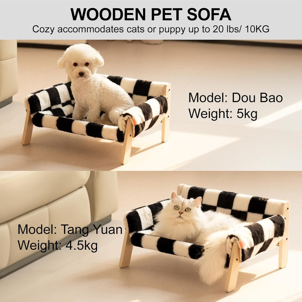 Raised Cat Bed – Sturdy Indoor Sofa with Washable Cushion for Cats