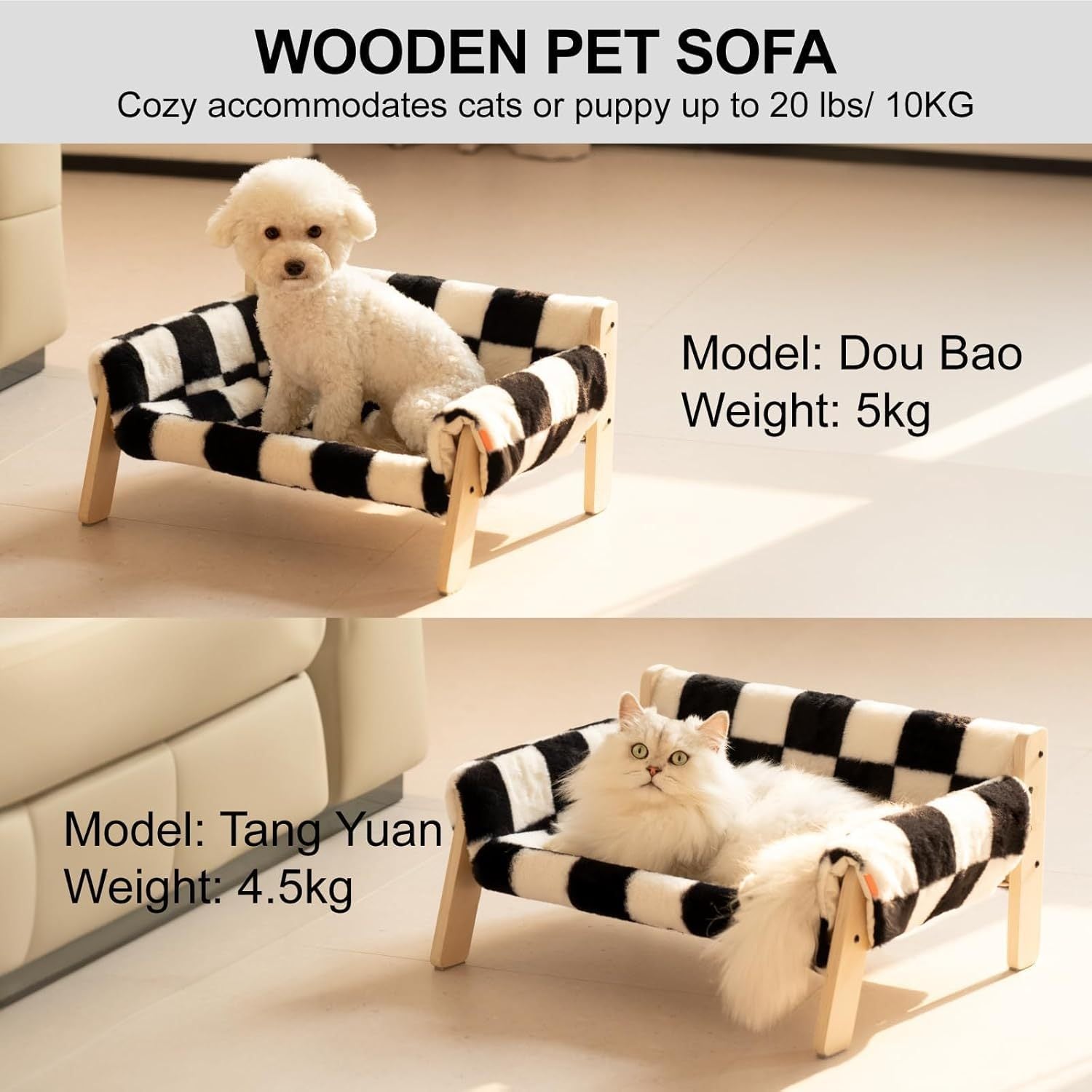 Raised Cat Bed – Sturdy Indoor Sofa with Washable Cushion for Cats