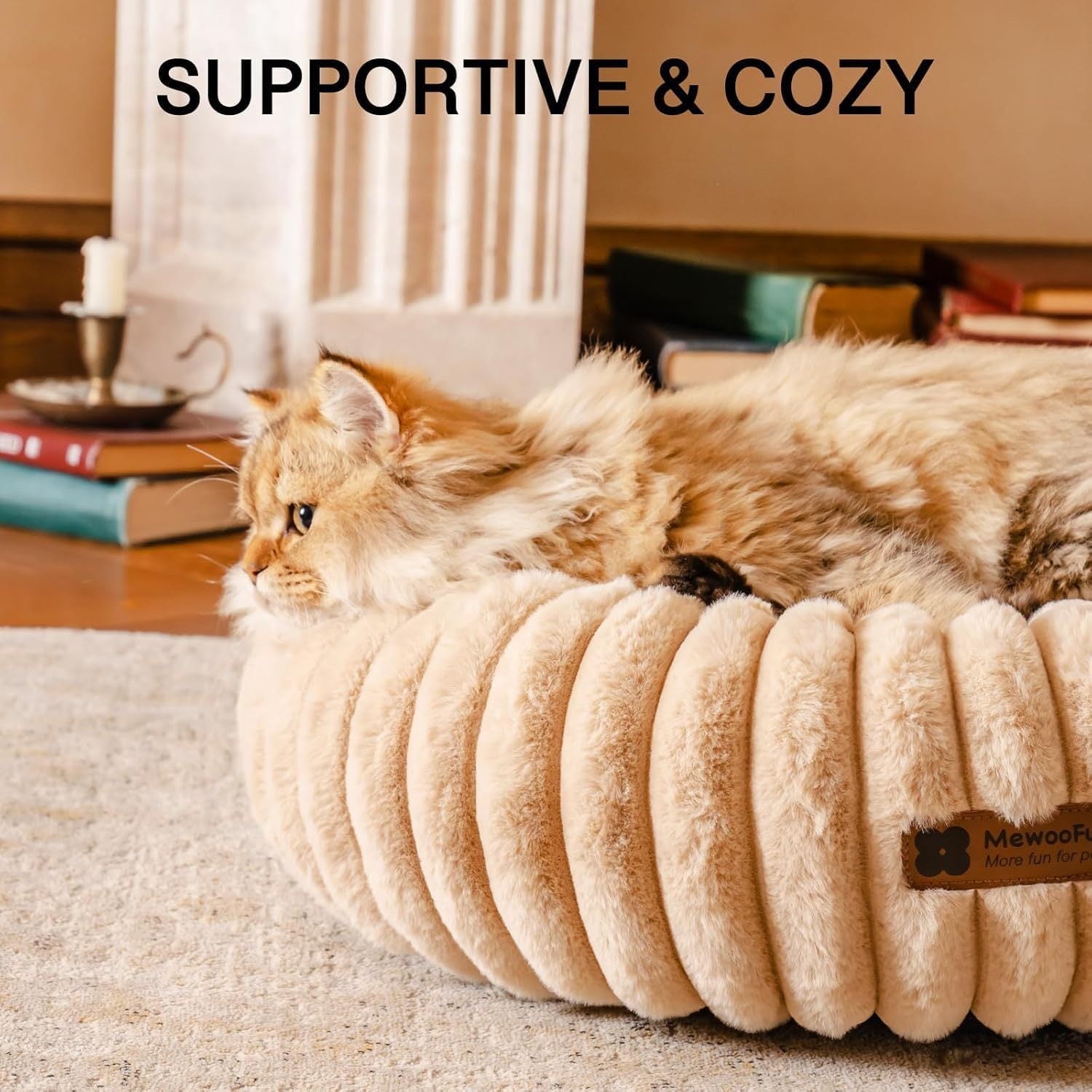 Fluffy Indoor Calming Bed for Cats & Puppies
