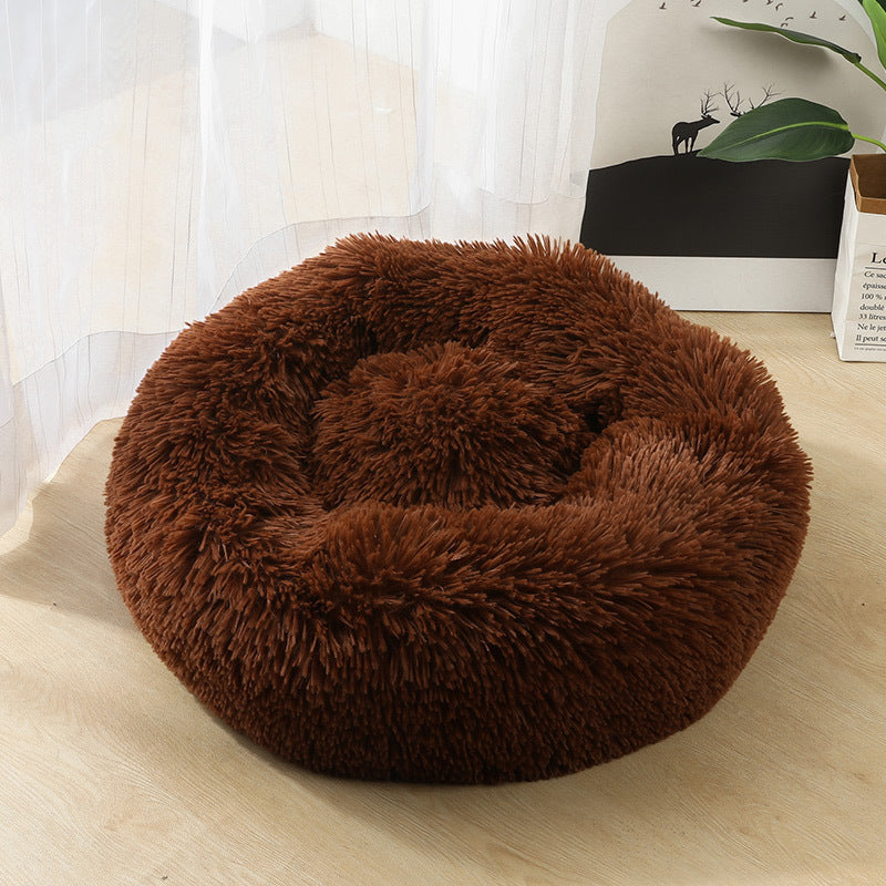 Fluffy Round Pet Bed for Cats