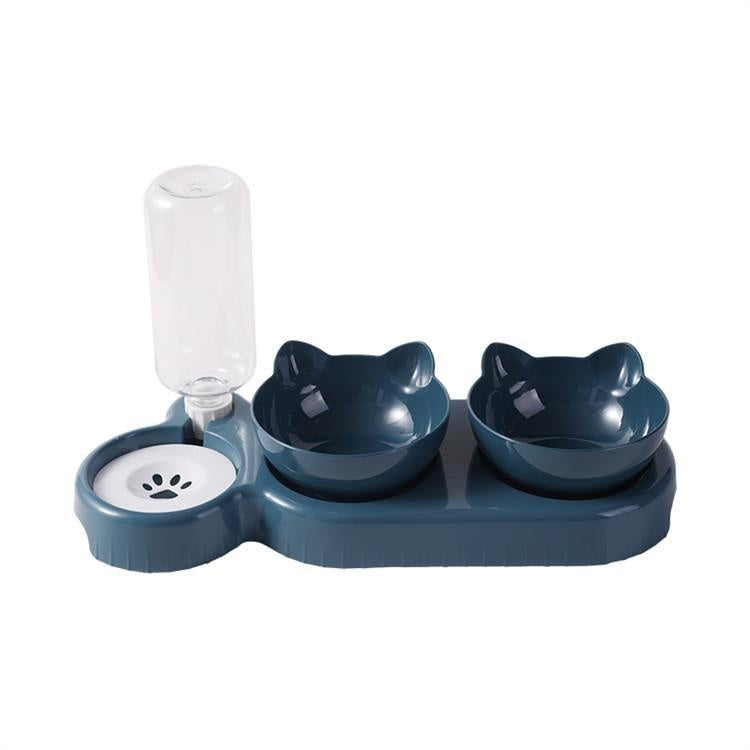 Anti-Tumble Cat Bowl – Automatic Water & Food Fountain