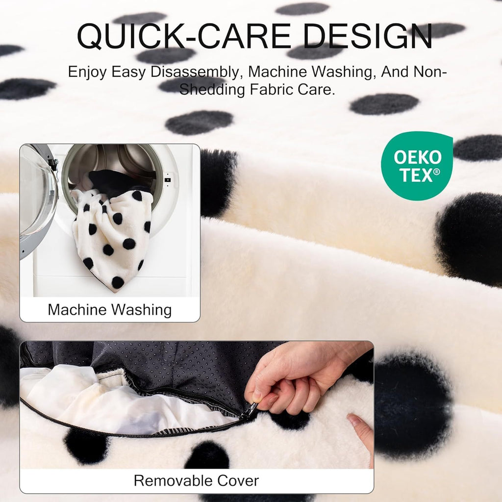 Black Dot Donut Pet Bed – Plush Comfort for Cats & Dogs