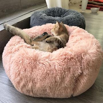 Fluffy Round Pet Bed for Cats