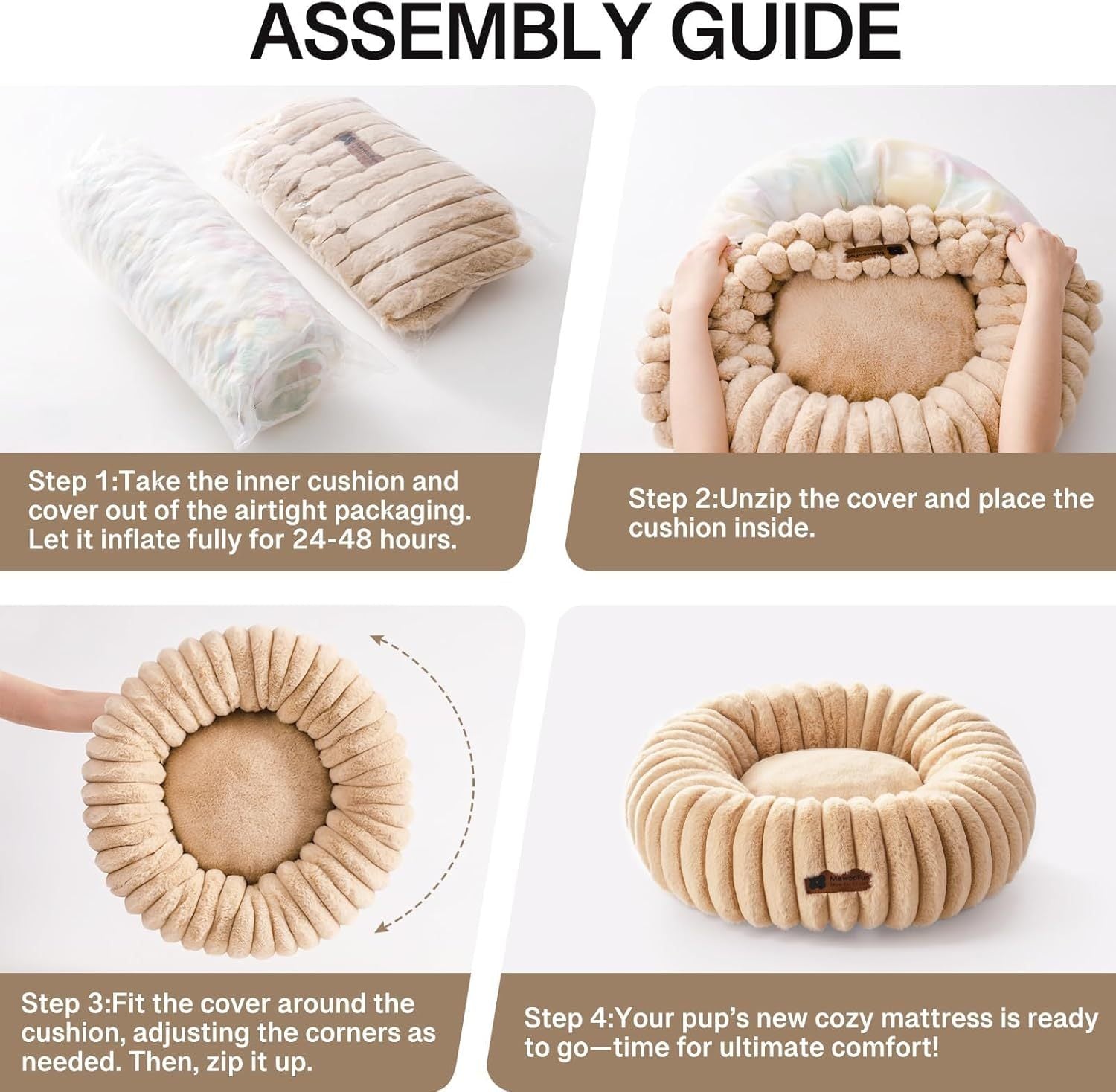 Fluffy Indoor Calming Bed for Cats & Puppies