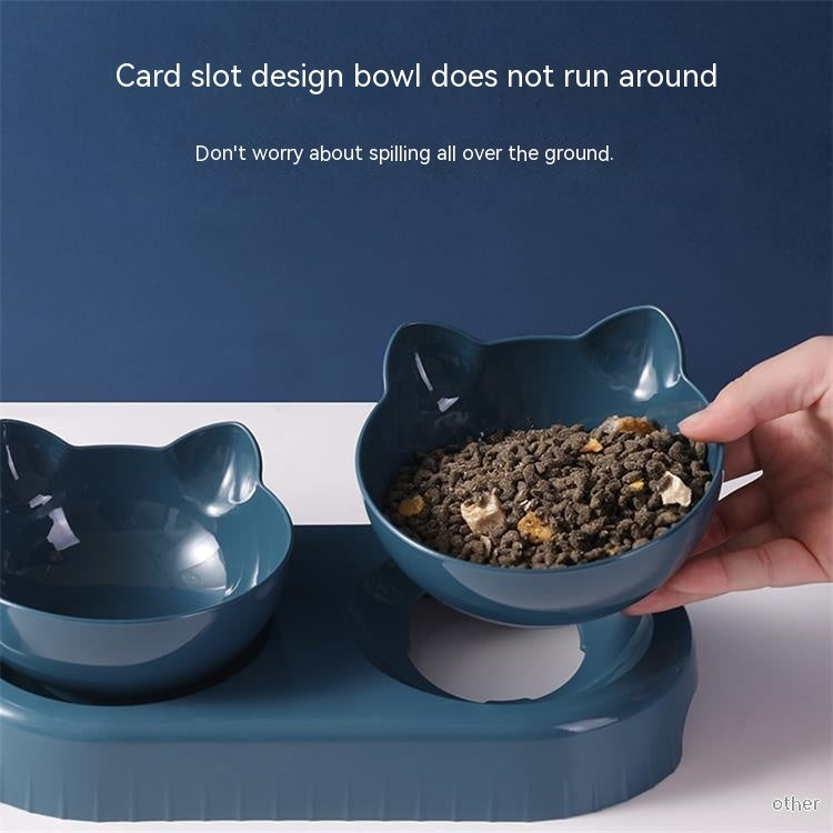 Anti-Tumble Cat Bowl – Automatic Water & Food Fountain