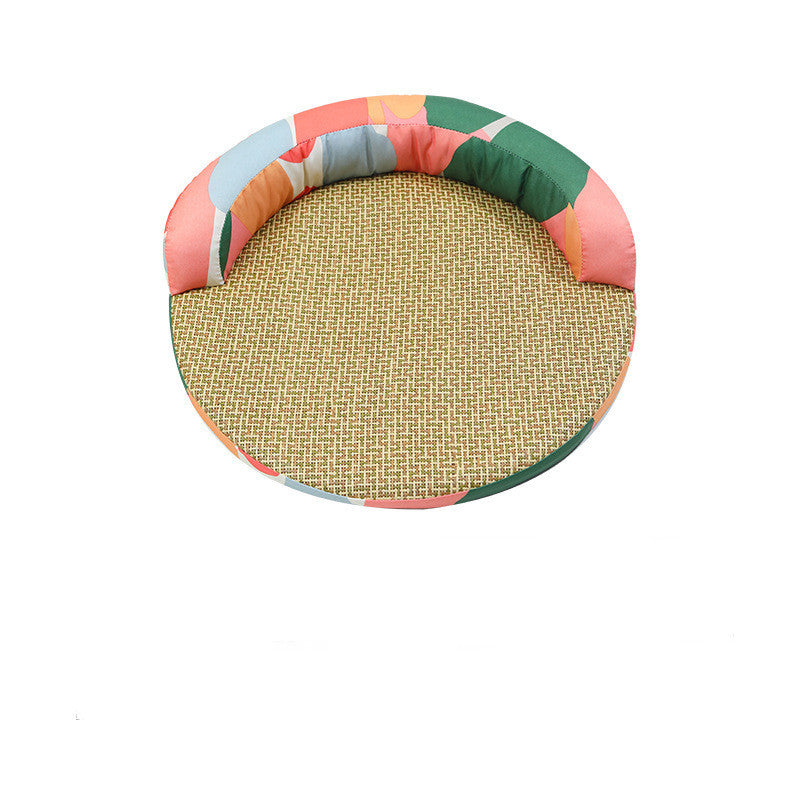 Cooling Rattan Pet Bed – Summer Comfort for Cats