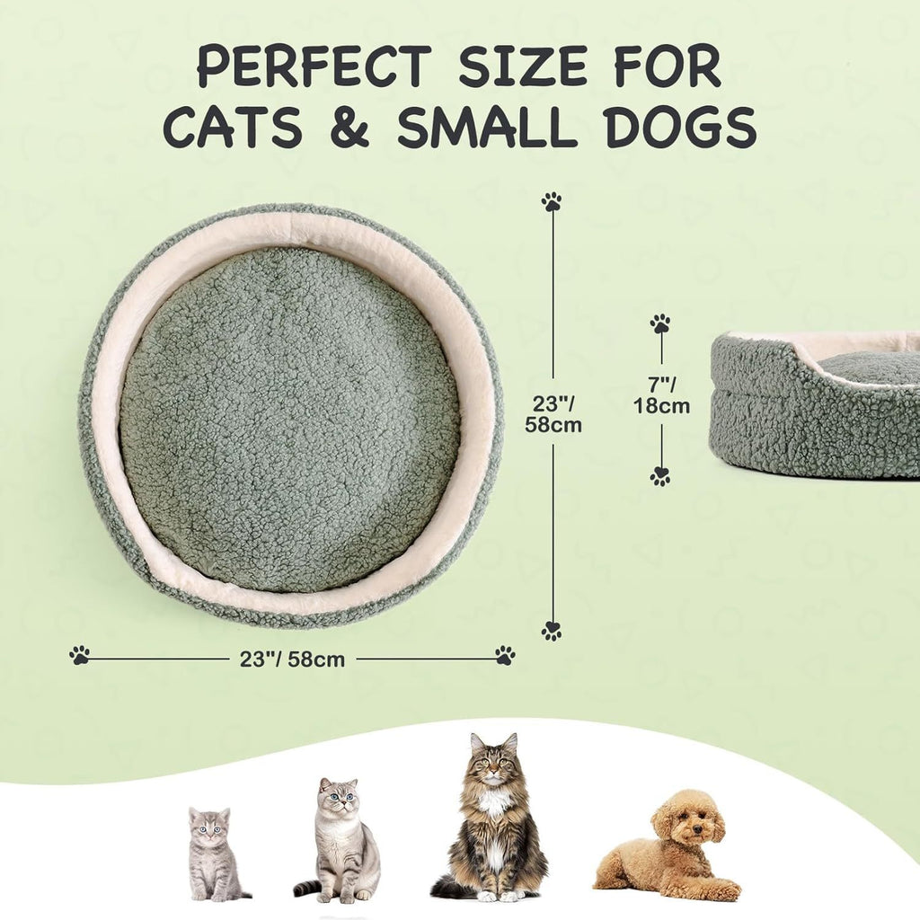 Orthopedic Round Pet Bed – Soft Washable Cat & Bed